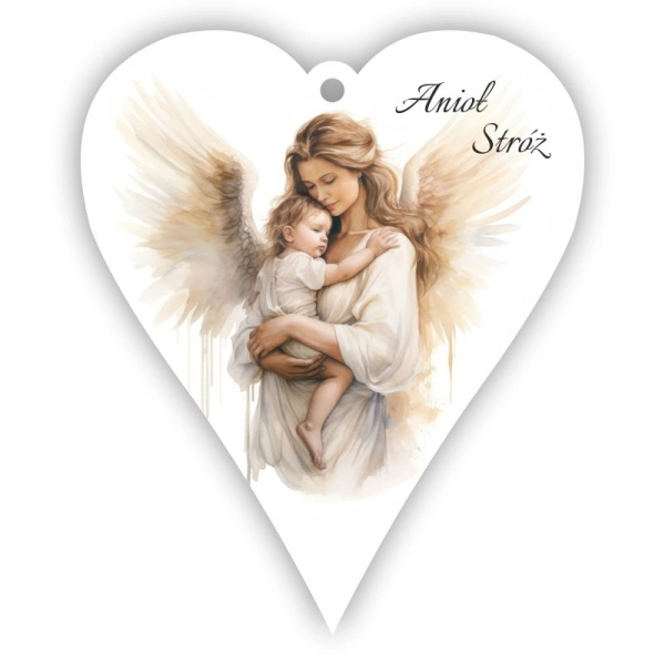 Zawieszka serce z aniołem N4